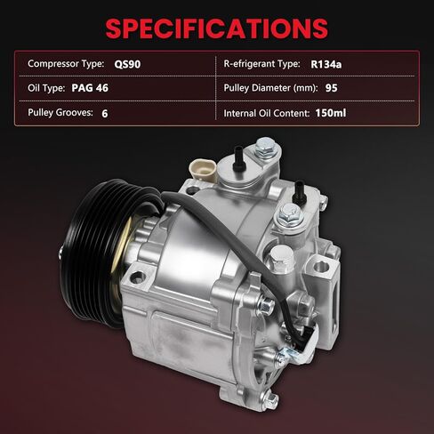 A/C Compressor with Clutch for Buick Encore 1.4L 2013-2021, Encore GX 1.3L 1.2L 2020-2021, for chevy Trax 2013-2021 & Sonic 2013-2020 1.4L, for 97495 98495 in Saudi Arabia