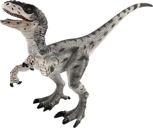 Gemini&Genius Velociraptor Dinosaur Toy for Kids, Raptor Dinosaur Action Figure with Movable Jaw and Hands, Realistic Dino World Toy as Gift and Collection Model for Kids Todders in Kuwait