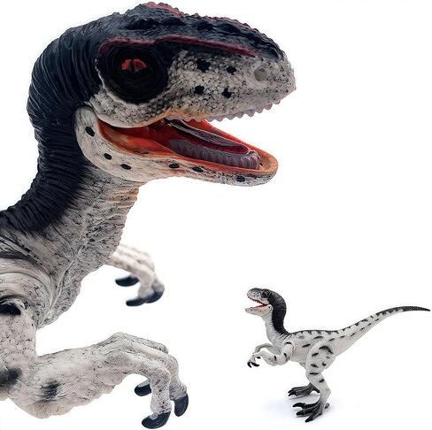 Gemini&Genius Velociraptor Dinosaur Toy for Kids, Raptor Dinosaur Action Figure with Movable Jaw and Hands, Realistic Dino World Toy as Gift and Collection Model for Kids Todders in Kuwait