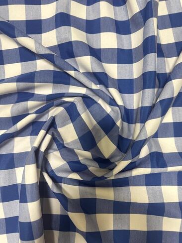 Sedona Designz 60" Wide Gingham Checkered Poplin Shirting Fabric by The Yard – Soft & Durable 90% Poplin 10% Cotton Blend for Apparel, Dresses, Shirts, Crafts & Sewing Projects in Saudi Arabia