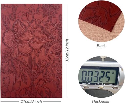 Flower Leaf Embossed Faux Leather Sheets, 9 Pcs 8"x12" (20cm X 30cm) Flower Bump Texture Synthetic Leather Fabric for Sewing Crafts Making Earring Bows DIY Handmade in Saudi Arabia