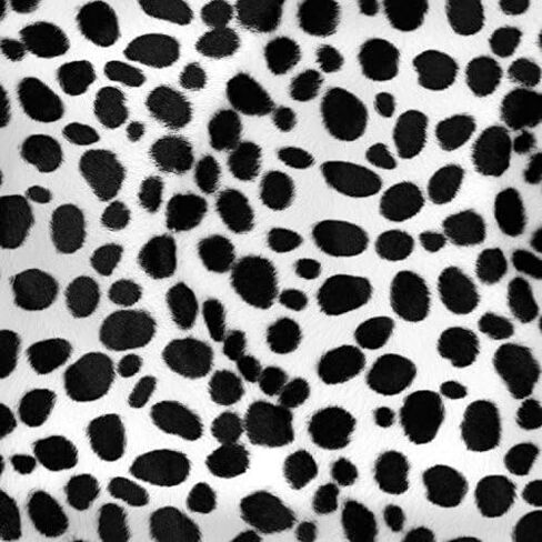 White Dalmatian Velboa Faux Fur Fabric - by The Yard in Saudi Arabia