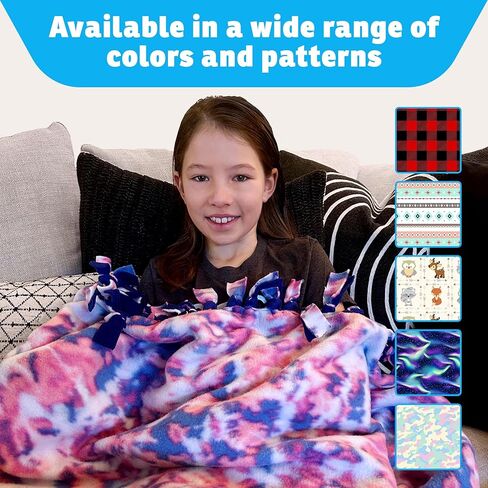 YourFleece Stars Red White and Blue No-Sew Throw Fleece Fabric DIY Blanket Making Kit, Make Your Own, Anti-Pill, 50x60 inches in Saudi Arabia