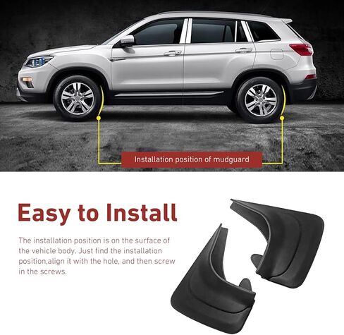 WZP 2PCS Car Mud Flaps, Bendable Splash Guards, Flexible Wheel Rear Mudguard Replacement, Universal Car Exterior Dirty Fenders Accessories for Truck Car Pickup SUV (Black) in Saudi Arabia