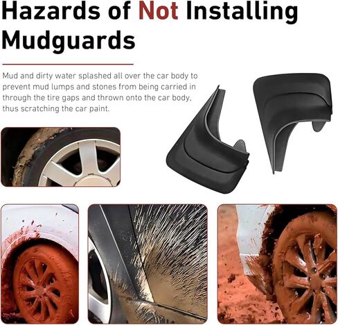 WZP 2PCS Car Mud Flaps, Bendable Splash Guards, Flexible Wheel Rear Mudguard Replacement, Universal Car Exterior Dirty Fenders Accessories for Truck Car Pickup SUV (Black) in Saudi Arabia