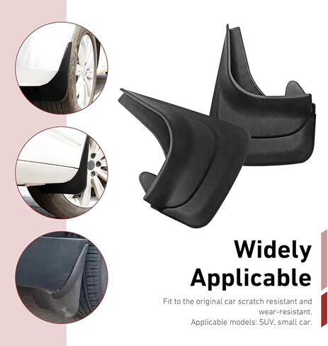 WZP 2PCS Car Mud Flaps, Bendable Splash Guards, Flexible Wheel Rear Mudguard Replacement, Universal Car Exterior Dirty Fenders Accessories for Truck Car Pickup SUV (Black) in Saudi Arabia