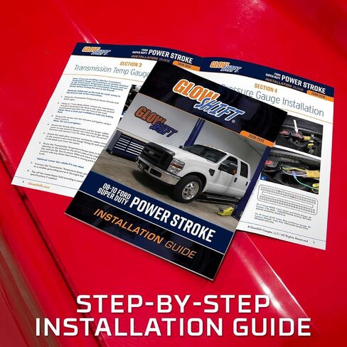 حزمة قياس الديزل GlowShift متوافقة مع Ford Super Duty F-250 F-350 6.4L Power Stroke 2008-2010 - أسود 7 ألوان 60 رطل لكل بوصة مربعة، 2400F EGT ومقاييس درجة حرارة ناقل الحركة - جراب عمود ثلاثي رمادي in Kuwait