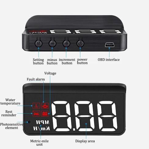 Heads Up Display for Cars for Lexus RX450h RX450hL RX400h RX350, OBD2 Auto HUD Projector Screen for Windshield with GPS Digital Speed Display Automatic Brightness Adjustment in Saudi Arabia