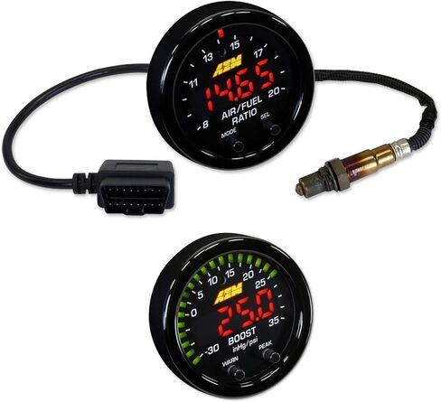 AEM X-Series 2 مقياس 52 مم مجموعة UEGO WideBand A/F Ratio مع obdii + ضغط معزز 35 رطل لكل بوصة مربعة in Kuwait