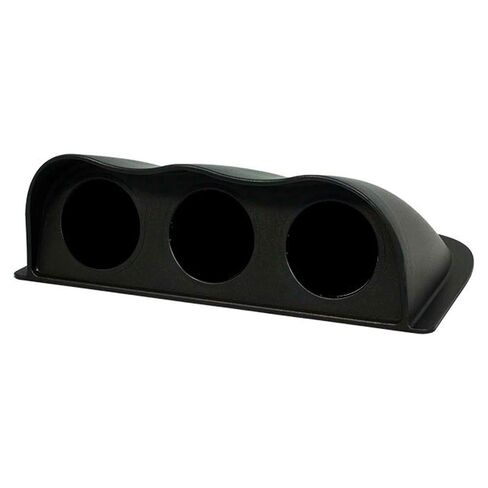 GlowShift Universal Black Triple Gauge Console Dashboard Pod with Dome Lip - Fits Any Make/Model - ABS Plastic - Mounts (3) 2-3/8" (60mm) Gauges to Vehicle's Dash in Kuwait
