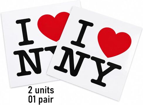 I Love NY 2 Pack Vinyl Decal Sticker Premium Glossy Waterproof Die-Cut Vinyl for Car, Laptop, Window, Helmet & Travel Accessories 3.8x3.8 Inch in Saudi Arabia