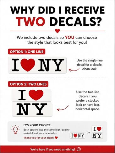 I Love NY 2 Pack Vinyl Decal Sticker Premium Glossy Waterproof Die-Cut Vinyl for Car, Laptop, Window, Helmet & Travel Accessories 3.8x3.8 Inch in Saudi Arabia