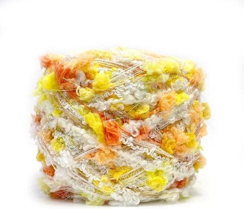 Soft Fancy Yarn for Crochet and Knitting, Novelty Art Yarn for DIY Crafts, Textured Decorative Yarn for Weaving, Handmade Projects and Home Decor (Green Blush) in Saudi Arabia