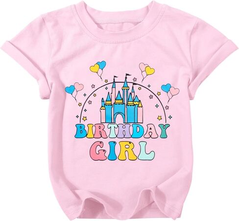Birthday Girl Shirt Magical Castle Tshirt Birthday Shirts for Kids Funny Birthday Party Gift Tees Cute Graphic Tops in Kuwait