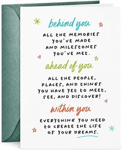 Graduation Congratulations Card with Envelope, Inspirational Greeting Card for High School College Graduate, Graduation Gift for Her Him in Saudi Arabia
