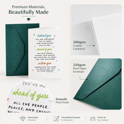 Graduation Congratulations Card with Envelope, Inspirational Greeting Card for High School College Graduate, Graduation Gift for Her Him in Saudi Arabia