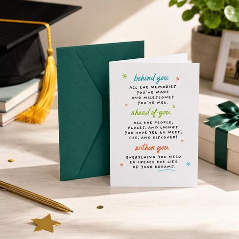 Graduation Congratulations Card with Envelope, Inspirational Greeting Card for High School College Graduate, Graduation Gift for Her Him in Saudi Arabia