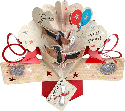 Iconikal Pop Up 3D Graduation Greeting Card With Envelope, Smart Puppy in Saudi Arabia