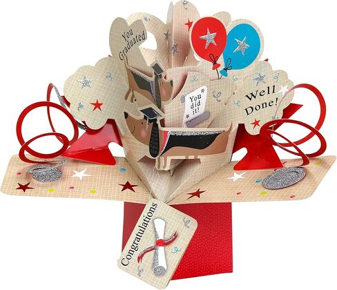 Iconikal Pop Up 3D Graduation Greeting Card With Envelope, Smart Puppy in Saudi Arabia