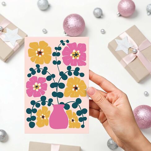24 Pack Floral Blank Cards with Envelopes, 8 Abstract Flower Designs Greeting Cards for Wedding, Baby Shower, Business and All Occasions, 4x6 in in Saudi Arabia
