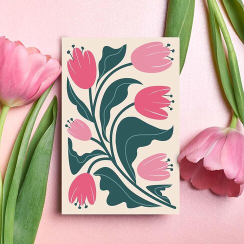 24 Pack Floral Blank Cards with Envelopes, 8 Abstract Flower Designs Greeting Cards for Wedding, Baby Shower, Business and All Occasions, 4x6 in in Saudi Arabia