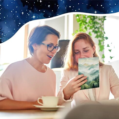 Motiskyy 100 Pcs Whimsical Watercolor Illustration Starry Night Sky Blank Greeting Cards 4x6, Blank Cards, 10 Designs Stationary Set for All Occasions with Matching Rustic Envelopes and Stickers in Kuwait