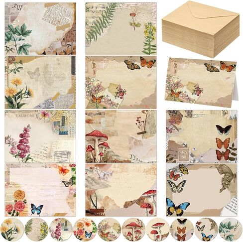 Motiskyy 100 Pcs Whimsical Watercolor Illustration Starry Night Sky Blank Greeting Cards 4x6, Blank Cards, 10 Designs Stationary Set for All Occasions with Matching Rustic Envelopes and Stickers in Kuwait