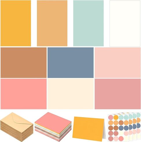 Motiskyy 100 Pcs Whimsical Watercolor Illustration Starry Night Sky Blank Greeting Cards 4x6, Blank Cards, 10 Designs Stationary Set for All Occasions with Matching Rustic Envelopes and Stickers in Kuwait