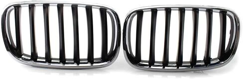 Three T Gloss Black Front Grille Kidney Grills Compatible with for BMW E70 X5 & E71 X6 2008-2013 | Premium ABS Material | Double-Slat Design | Set of 2 in Saudi Arabia