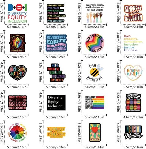 64pcs Inclusion Stickers Pack，Cute Cartoon Aesthetic Waterproof Stickers，Vinyl Art Water Bottle,Skateboard,Laptop,Phone,Journaling,Scrapbooking Decals in Saudi Arabia