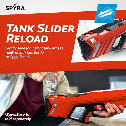 SPYRA 2 Pack Electric Water Blaster, Outdoor LED Squirt Toy, 26 Foot Range, Lightweight Design with Clear Tank for Pool Games, SpyraGO, Red in Saudi Arabia