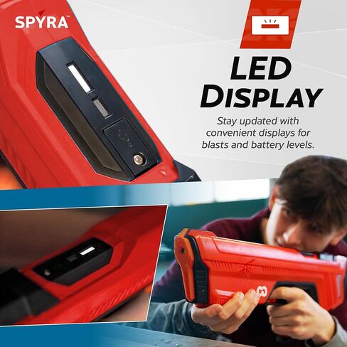 SPYRA 2 Pack Electric Water Blaster, Outdoor LED Squirt Toy, 26 Foot Range, Lightweight Design with Clear Tank for Pool Games, SpyraGO, Red in Saudi Arabia