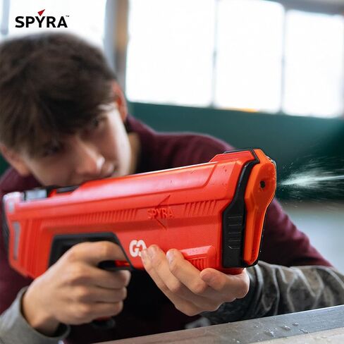 SPYRA 2 Pack Electric Water Blaster, Outdoor LED Squirt Toy, 26 Foot Range, Lightweight Design with Clear Tank for Pool Games, SpyraGO, Red in Saudi Arabia