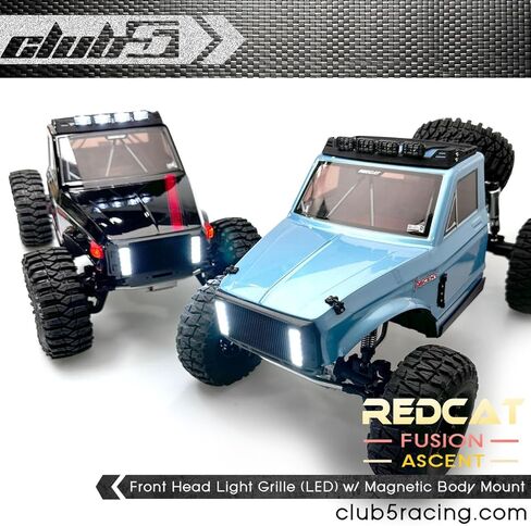 Club 5 Racing Front Head Light Grille (LED) w/Magnetic Body Mount for Redcat Ascent/Fusion in Kuwait