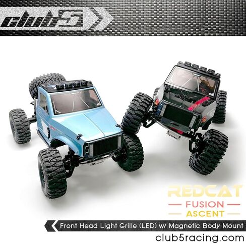 Club 5 Racing Front Head Light Grille (LED) w/Magnetic Body Mount for Redcat Ascent/Fusion in Kuwait