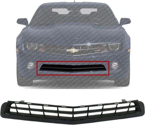 Front Lower Bumper Grille Painted Black Direct Replacement Compatible With 2010-2013 Chevrolet Camaro GM1036125 92228228 in Saudi Arabia