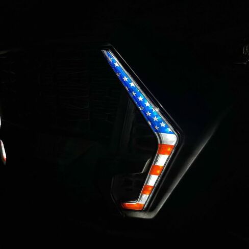 مجموعة ملصقات لشارات العلم الأمريكي شواء فانغ لايت لهجة تناسب Polaris RZR 1000 XP (2019-2025) (أحمر-شفاف-أزرق) in Kuwait