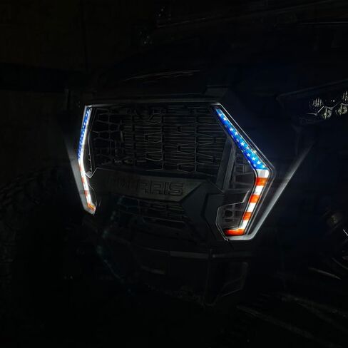 مجموعة ملصقات لشارات العلم الأمريكي شواء فانغ لايت لهجة تناسب Polaris RZR 1000 XP (2019-2025) (أحمر-شفاف-أزرق) in Kuwait