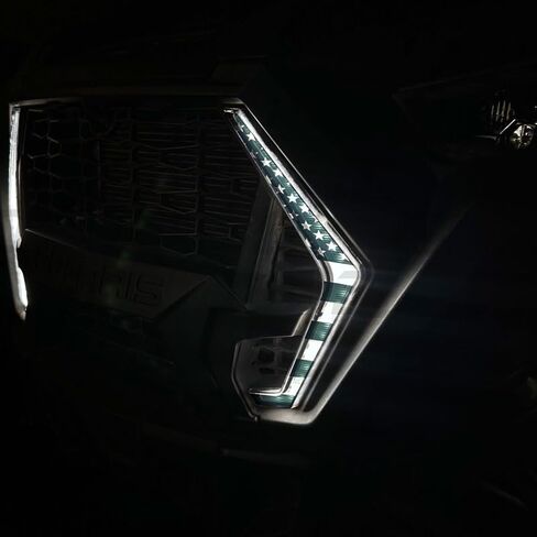 مجموعة ملصقات لشارات العلم الأمريكي شواء فانغ لايت لهجة تناسب Polaris RZR 1000 XP (2019-2025) (أحمر-شفاف-أزرق) in Kuwait