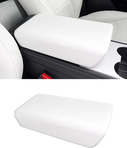 Center Console Cover for Tesla Model 3 Hanland 2024 2025, Armrest Cover Pad for Tesla Accessories (White) in Kuwait