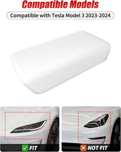Center Console Cover for Tesla Model 3 Hanland 2024 2025, Armrest Cover Pad for Tesla Accessories (White) in Kuwait