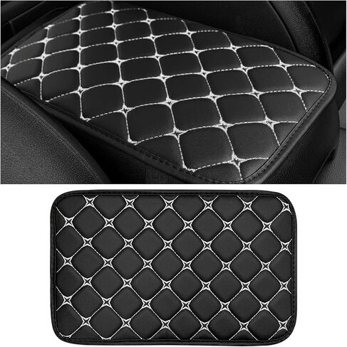 Car Center Console Cushion Pad, Anti-Scratch PU Leather Auto Armrest Seat Box Protector, Waterproof Arm Rest Protection Cover Interior Decoration for SUV Sedan Truck (Gray) in Saudi Arabia
