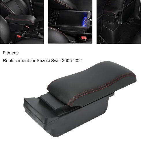 Car Armrest Storage Box,Smooth Neat Car Seat Gap Filler Organizer,Armrest Extender Console Storage Case for Swift 2005‑2021 in Kuwait