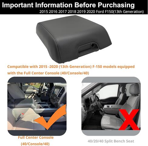 Center Console Armrest Lid Kit Fit for F150 2015-2020 (13th Generation) Front Console Armrest Replace Part # GL3Z-1506024-AB in Kuwait