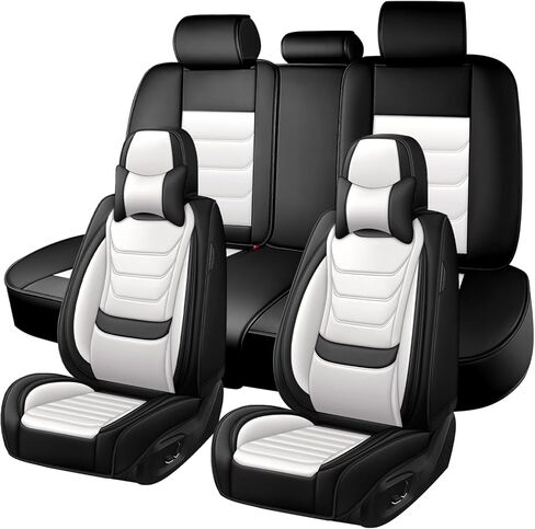 Car Seat Covers for Toyota Tacoma 2004-2025, Premium Nappa Leather Seat Cover Full Set,Waterproof & Anti-Slip Front Rear Seat Protectors(Luxury Front Row/Black Red) in Saudi Arabia