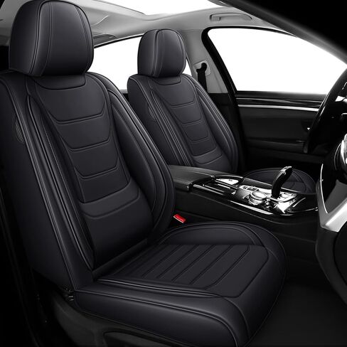 Car Seat Covers for Toyota Tacoma 2004-2025, Premium Nappa Leather Seat Cover Full Set,Waterproof & Anti-Slip Front Rear Seat Protectors(Luxury Front Row/Black Red) in Saudi Arabia