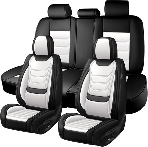 Car Seat Covers for Toyota Tacoma 2004-2025, Premium Nappa Leather Seat Cover Full Set,Waterproof & Anti-Slip Front Rear Seat Protectors(Luxury Front Row/Black Red) in Saudi Arabia