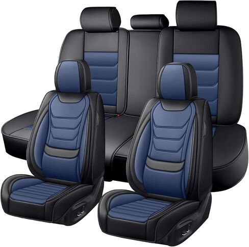 Car Seat Covers for Toyota Tacoma 2004-2025, Premium Nappa Leather Seat Cover Full Set,Waterproof & Anti-Slip Front Rear Seat Protectors(Luxury Front Row/Black Red) in Saudi Arabia