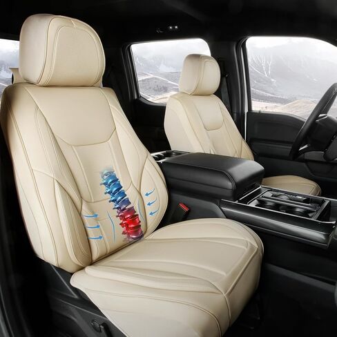 Coverland Custom Car Seat Covers Compatible with 2014-2018 Chevy Silverado 1500 Regular Cab Front Bucket Seats - Premium Leather Memory Foam Waterproof Custom fit Interior Protector [Front-Dark Gray] in Kuwait
