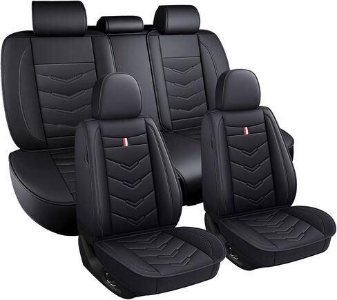 Car Seat Covers Fit for Honda Civic 2000-2026, Leather Seat Covers for Car, Waterproof Non-Slip Durable Car Seat Protector(5 Seats,Black Red) in Saudi Arabia